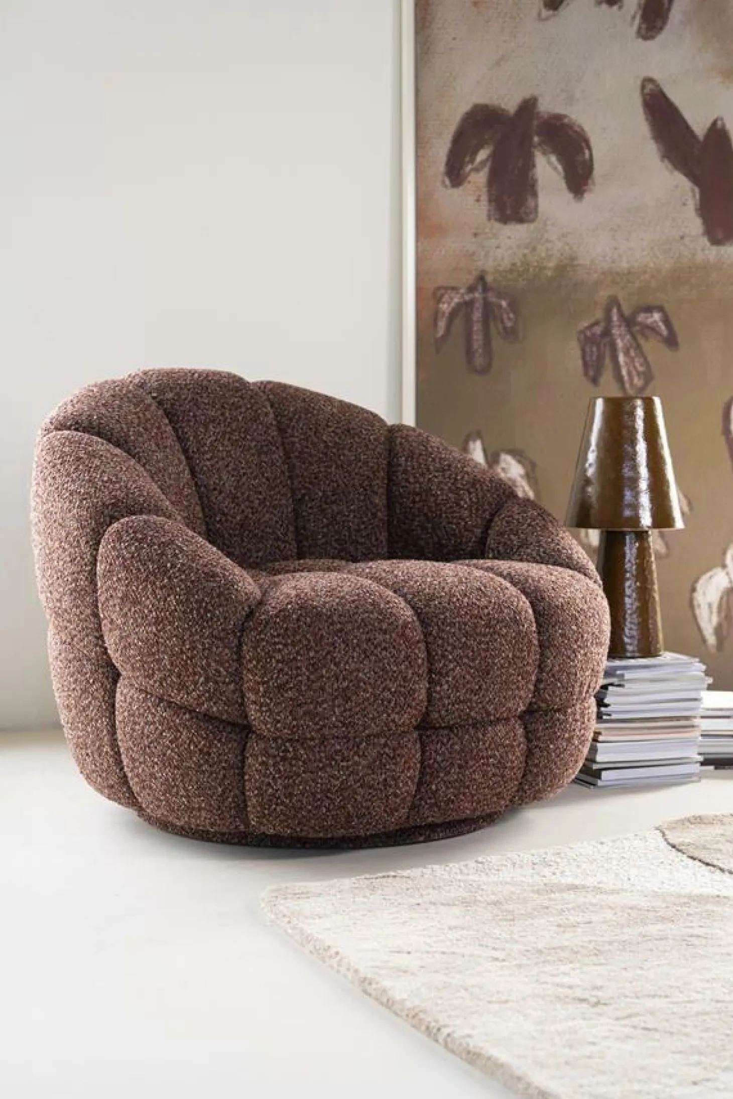 Fauteuil Tina Bouclé - Taupe - Loft24.nl