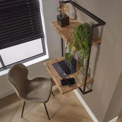 Hangend Bureau Air Solid Acaciahout - Naturel - Loft24.nl