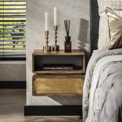 Hangend Nachtkastje Brass 40 cm Met 1 lade - Loft24.nl