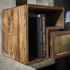 Hangend Nachtkastje Brass Met 1 lade Set van 2 stuks - Loft24.nl