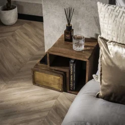 Hangend Nachtkastje Brass Met 1 lade Set van 2 stuks - Loft24.nl