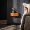 Hangend Nachtkastje Curve Acaciahout met 1 lade - Loft24.nl