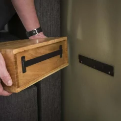 Hangend Nachtkastje Curve Acaciahout met 1 lade - Loft24.nl