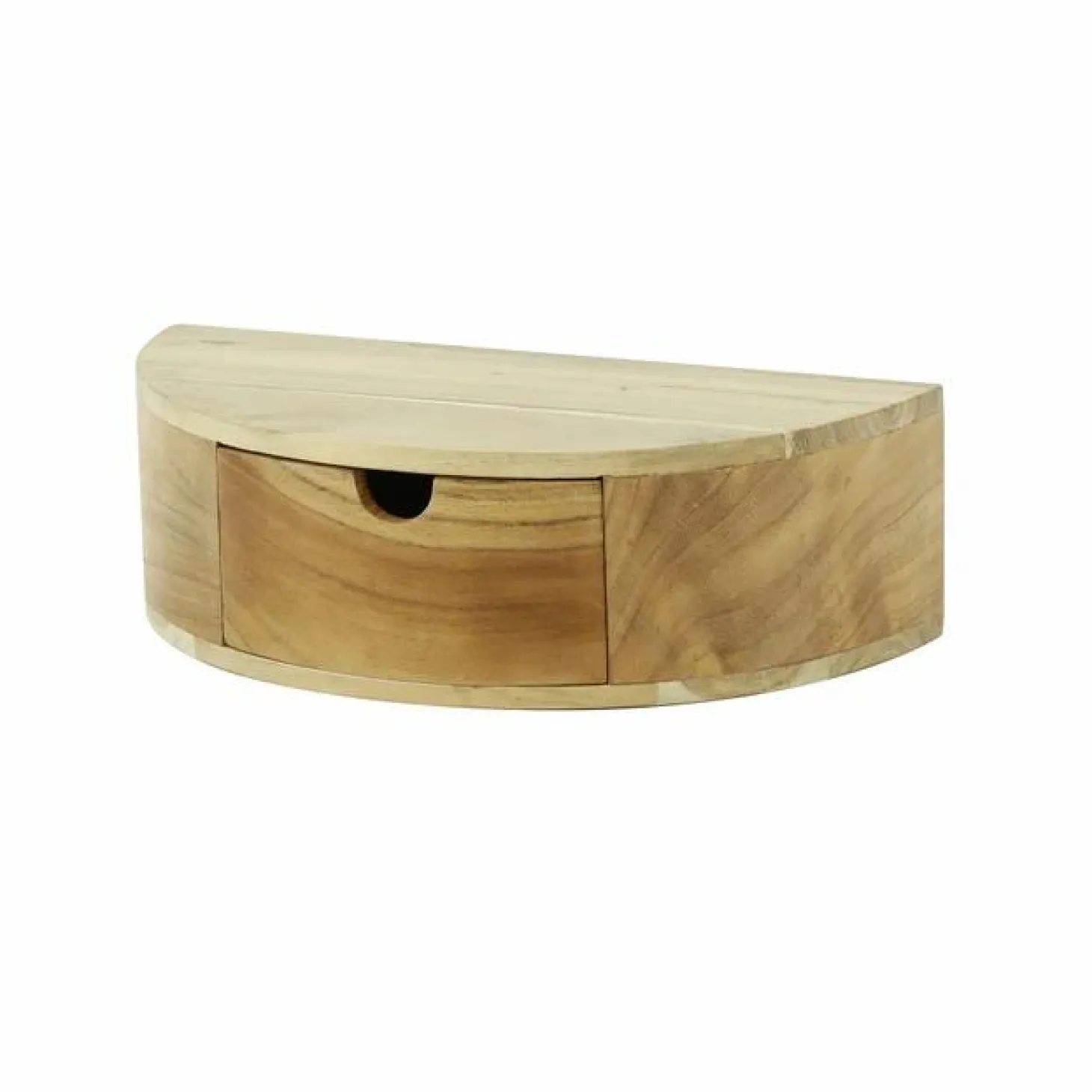 Hangend Nachtkastje Curve Acaciahout met 1 lade - Loft24.nl
