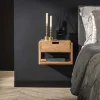 Hangend Nachtkastje Fly Acaciahout met 1 lade - Loft24.nl