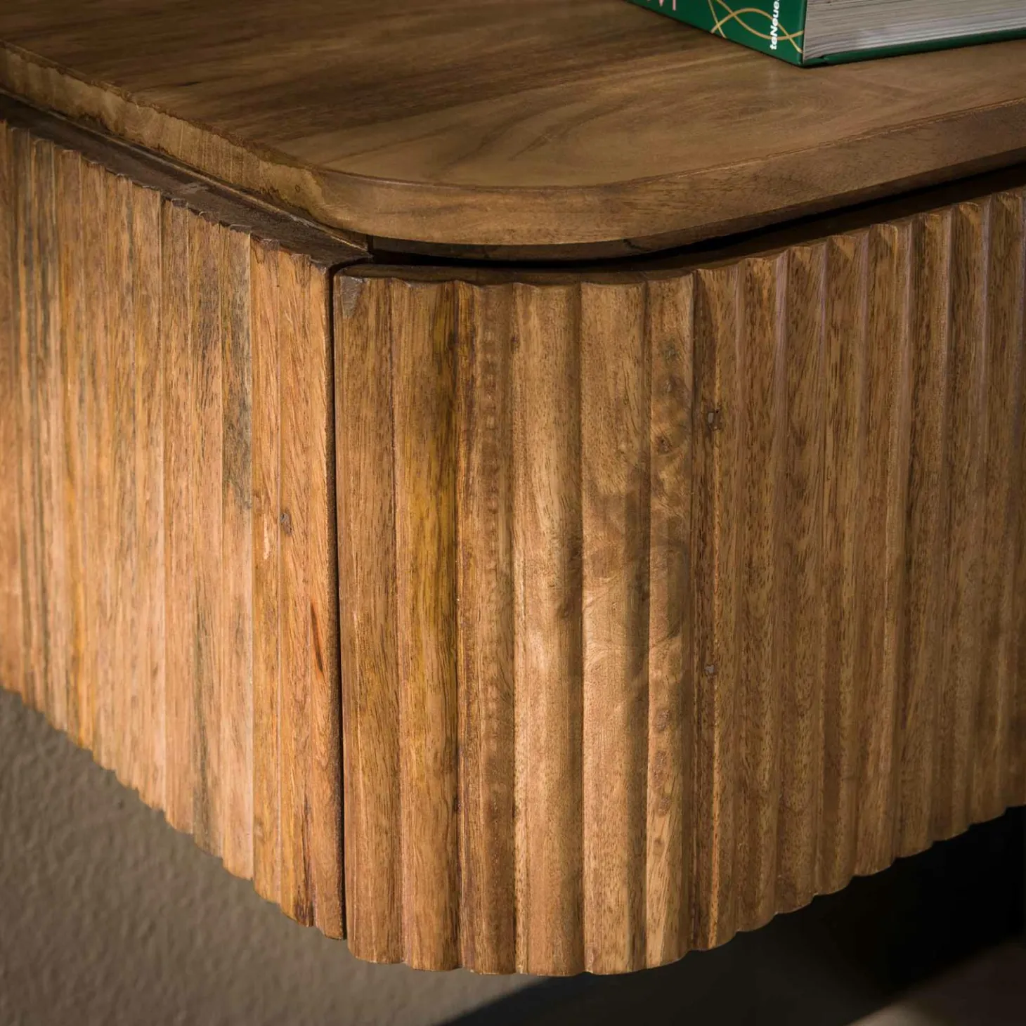 Hangend Nachtkastje Wave Mangohout met 1 lade - Loft24.nl
