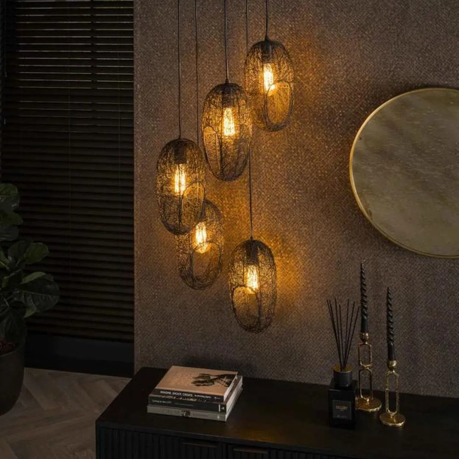Hanglamp Hannah-Getrapt 5 Lampen - Loft24.nl