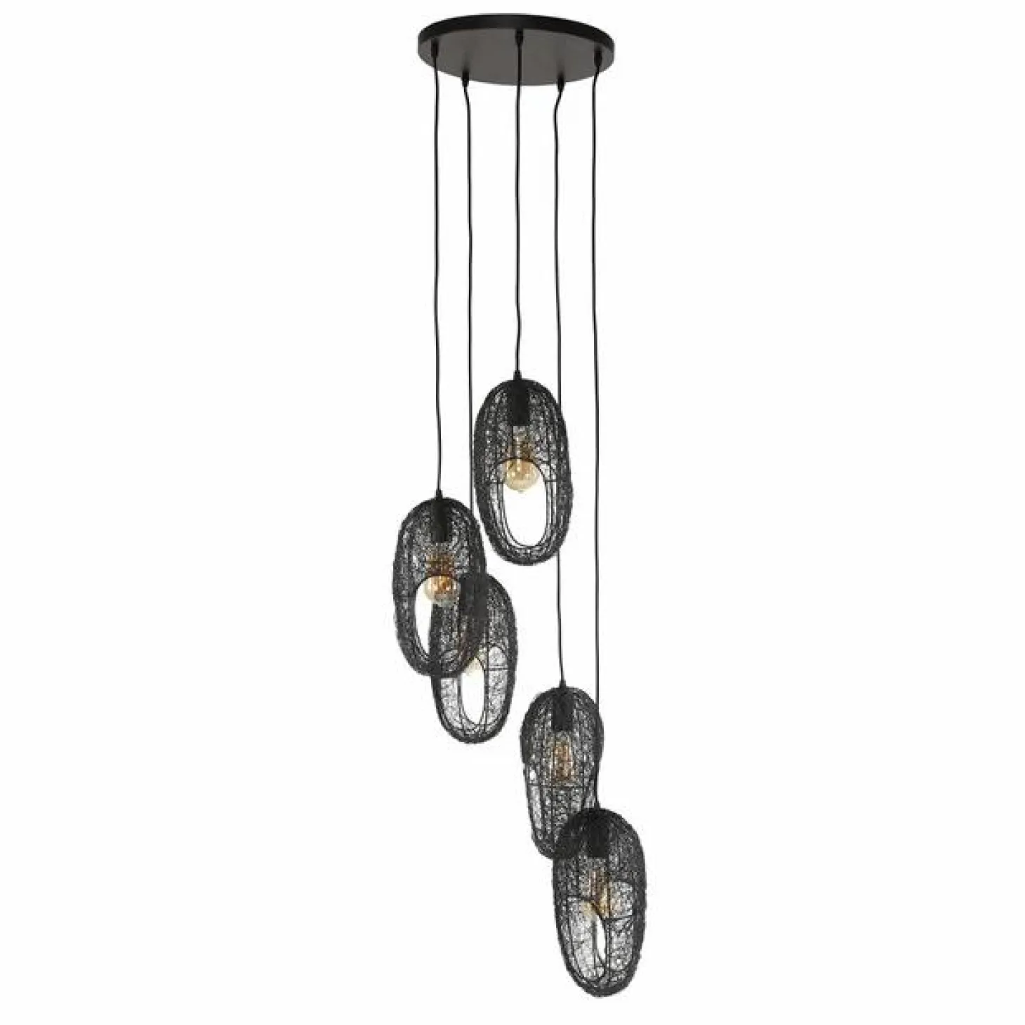 Hanglamp Hannah-Getrapt 5 Lampen - Loft24.nl