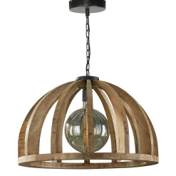 Hanglamp Launch Gebogen Spijlen Mangohout - 1 lamp - Loft24.nl