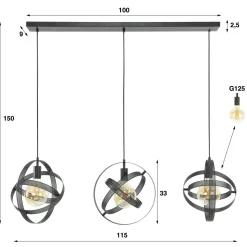 Hanglamp 3L cosmos mesh - Loft24.nl