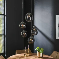 Hanglamp 5L Mix Getrapt - Chromed - Loft24.nl