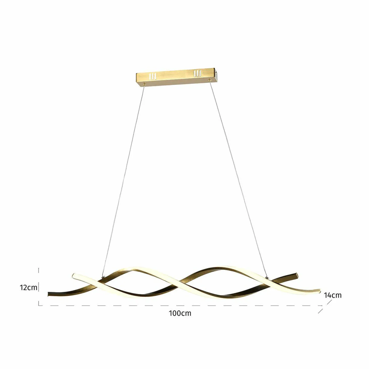 Hanglamp Lorine 100cm kleur Brushed Gold - Loft24.nl