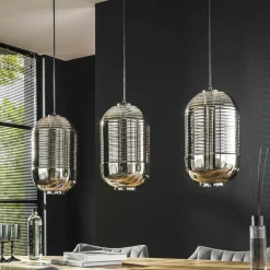 Hanglamp 3L tub chromed glass - Loft24.nl