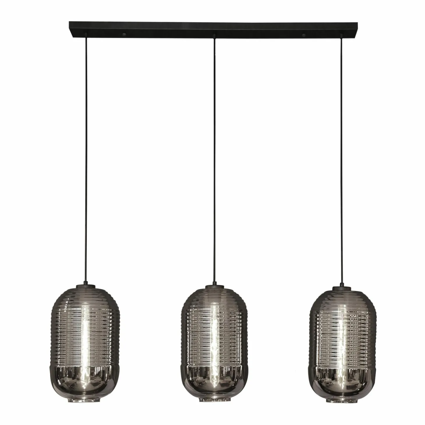 Hanglamp 3L tub chromed glass - Loft24.nl