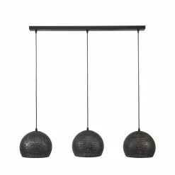 Hanglamp Punch Bol Zwart Bruin - 3 lampen - Loft24.nl