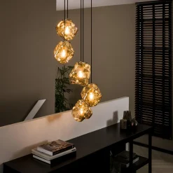 Hanglamp Rock Getrapt met 5 lampen Chromed Glass - Loft24.nl