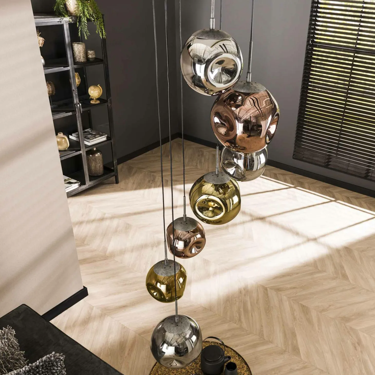Hanglamp Stellar Getrapt met 7 lampen - Loft24.nl