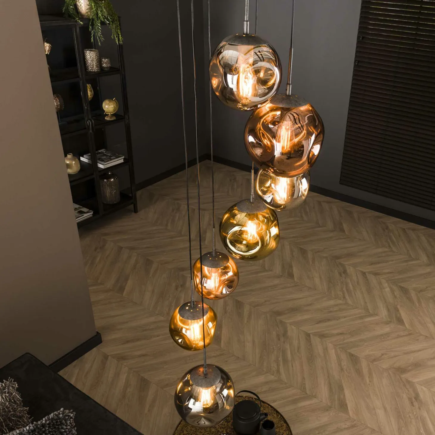 Hanglamp Stellar Getrapt met 7 lampen - Loft24.nl