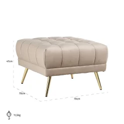 Hocker Huxley Velvet - Khaki - Loft24.nl
