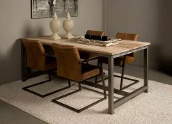 Industiële Eettafel Venetië Teak 140 cm - Loft24.nl