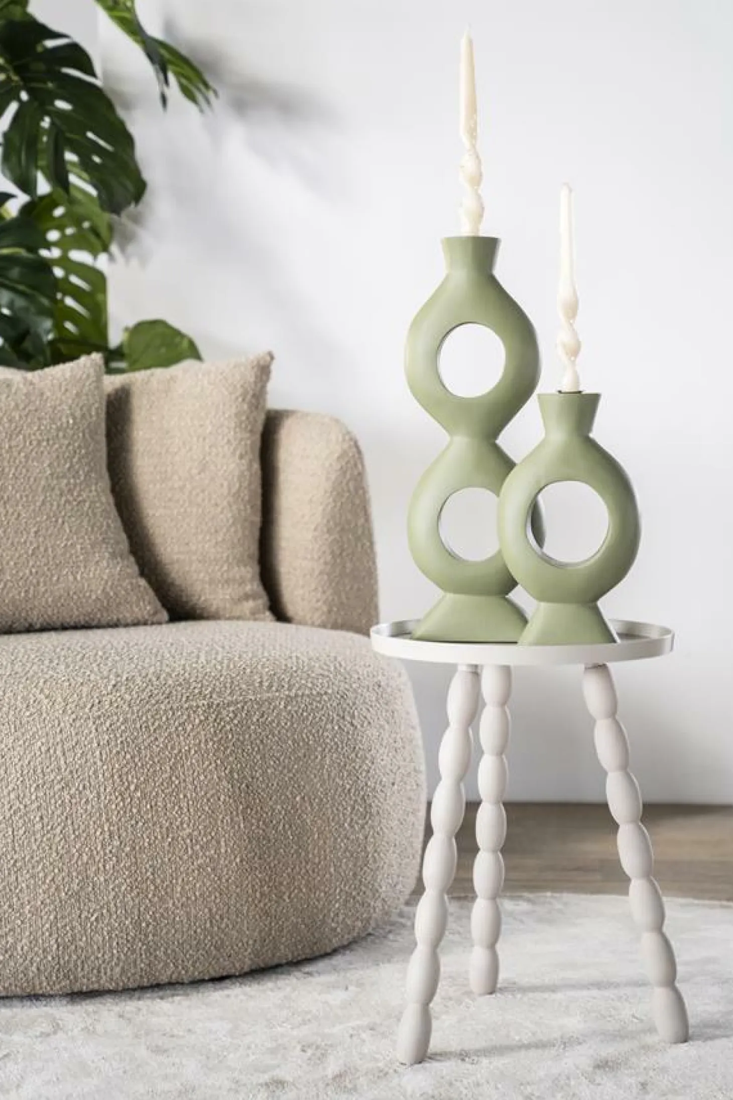 Kaarsenhouder Torch Groen - 48 cm - Loft24.nl