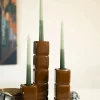 Kaarshouder Cube set van 3 stuks - Mustard - Loft24.nl