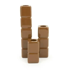 Kaarshouder Cube set van 3 stuks - Mustard - Loft24.nl