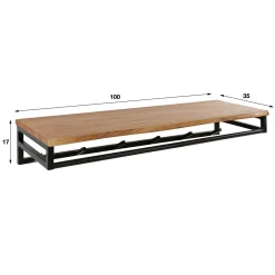 Kapstok Custom Acaciahout met 6 haken - Loft24.nl