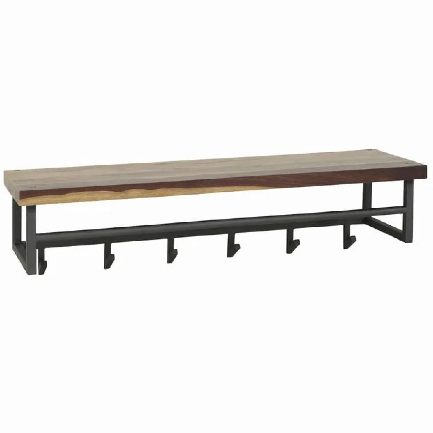 Kapstok Daytona Notenhout met 6 haken en plank - Loft24.nl