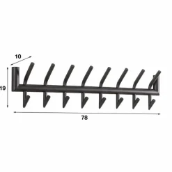 Kapstok Loft Metaal met 2 x 8 haken - Loft24.nl
