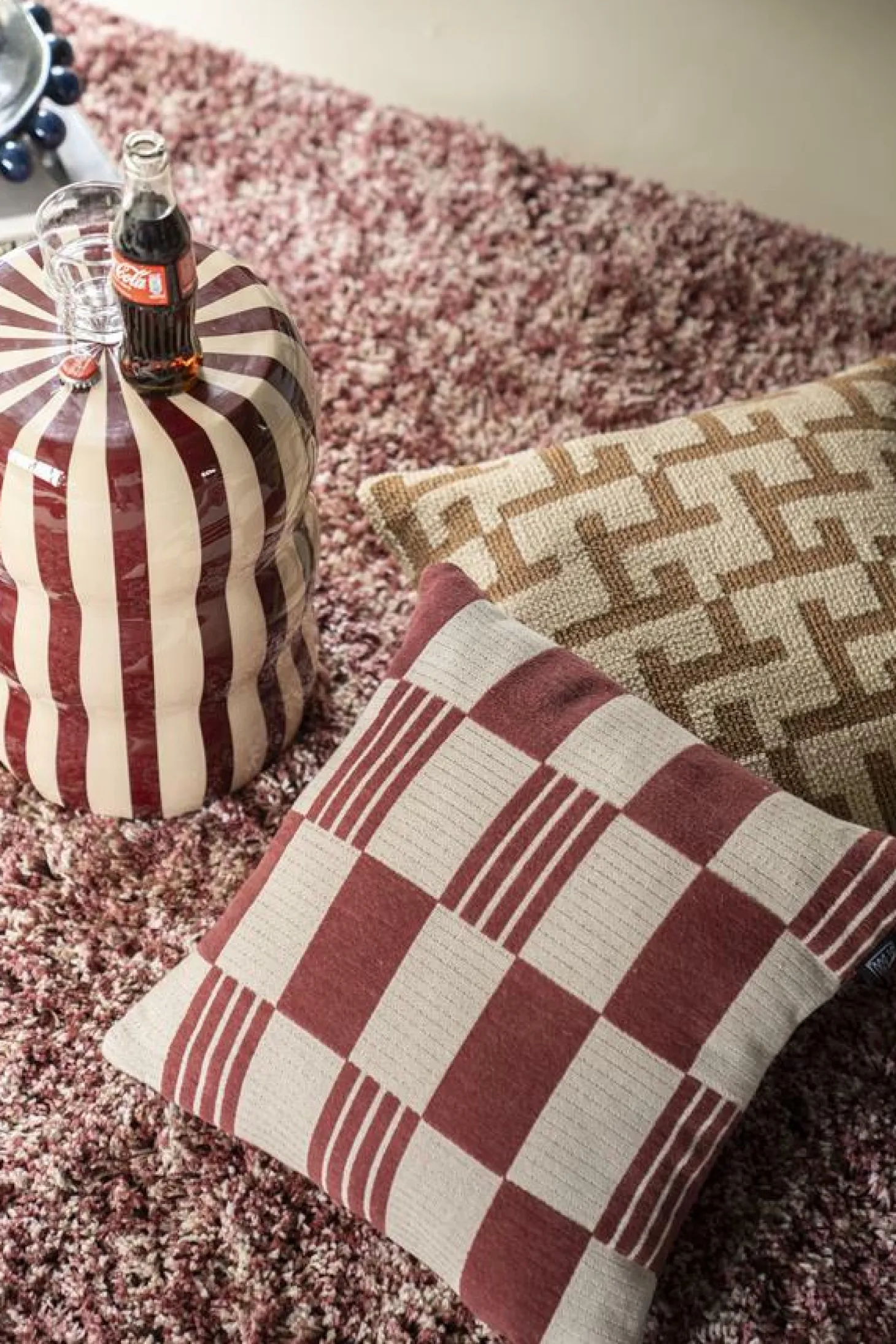 Kussen Twist 45x45 cm - Burgundy - Loft24.nl