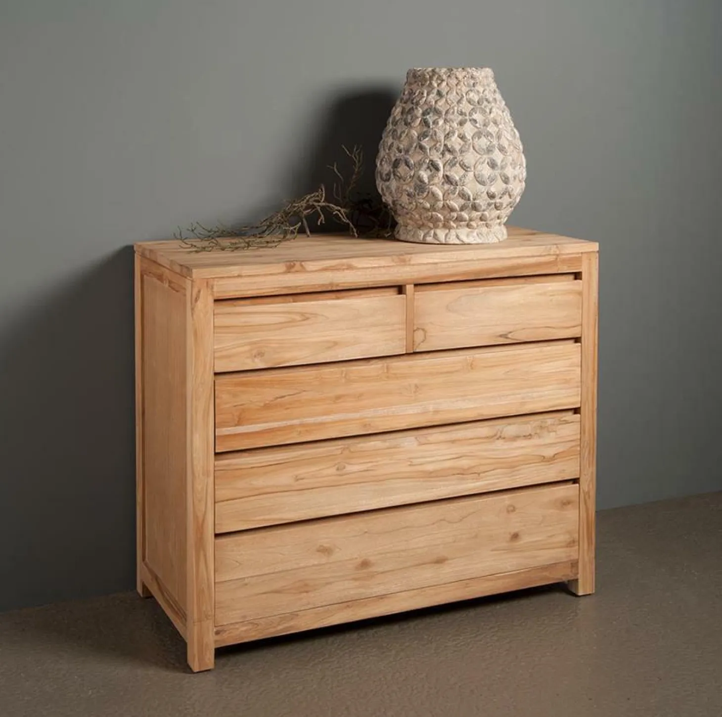 Ladekast Corona Teak met 5 laden - Loft24.nl