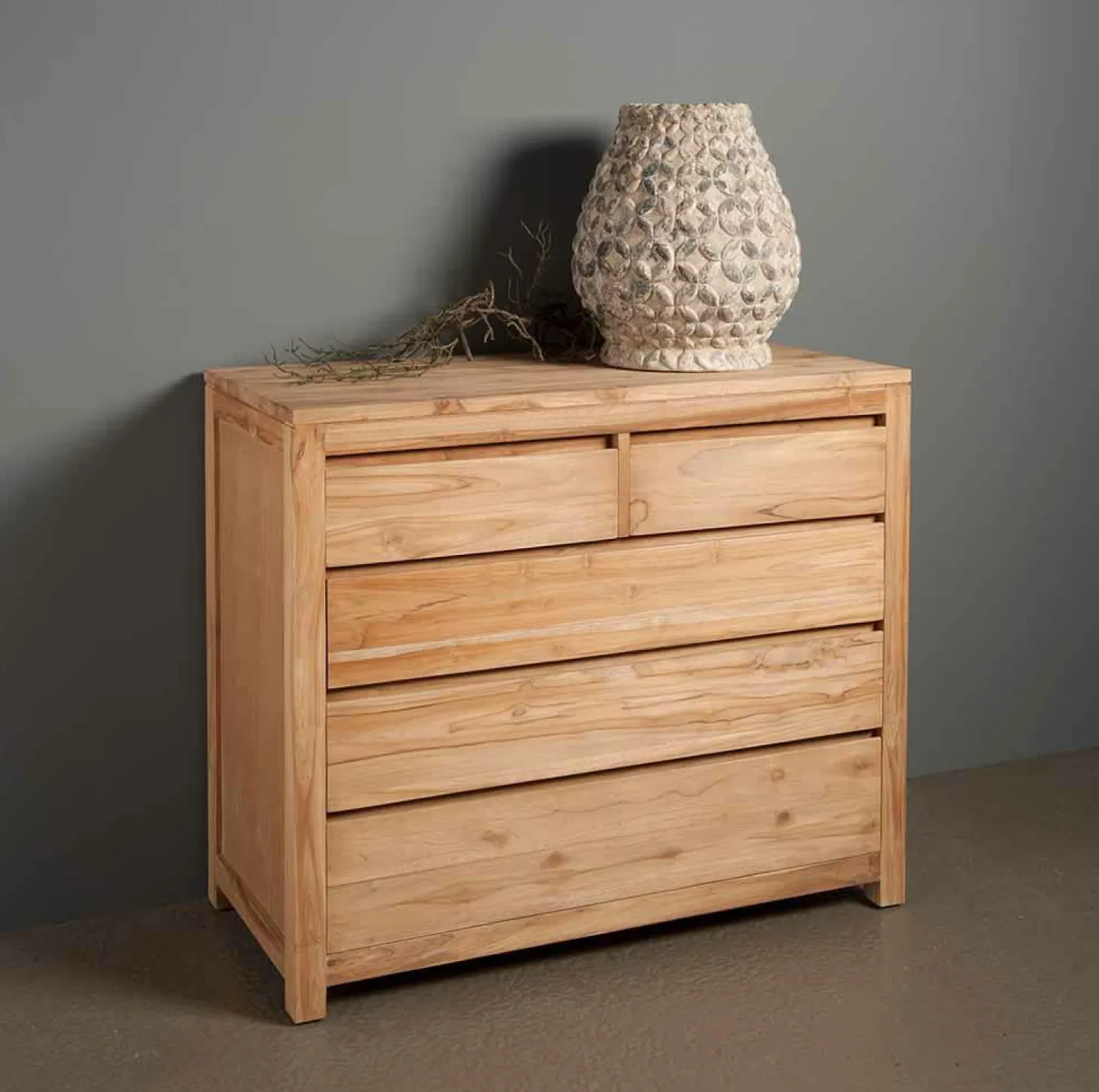 Ladekast Corona Teak met 5 laden - Loft24.nl