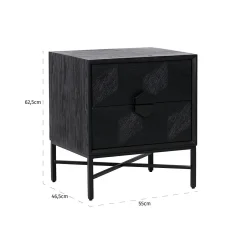 Ladenkast/Nachtkastje Blax 2-laden (Black) - Loft24.nl