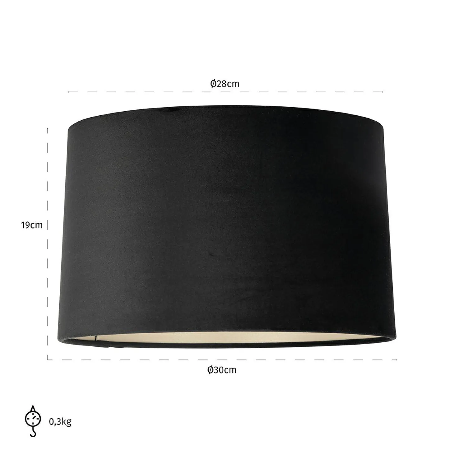 Lampenkap Maddy Velvet kleur Zwart - Loft24.nl