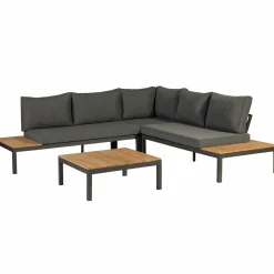 La vida loungeset tuin teak antraciet frame incl kussens - Loft24.nl