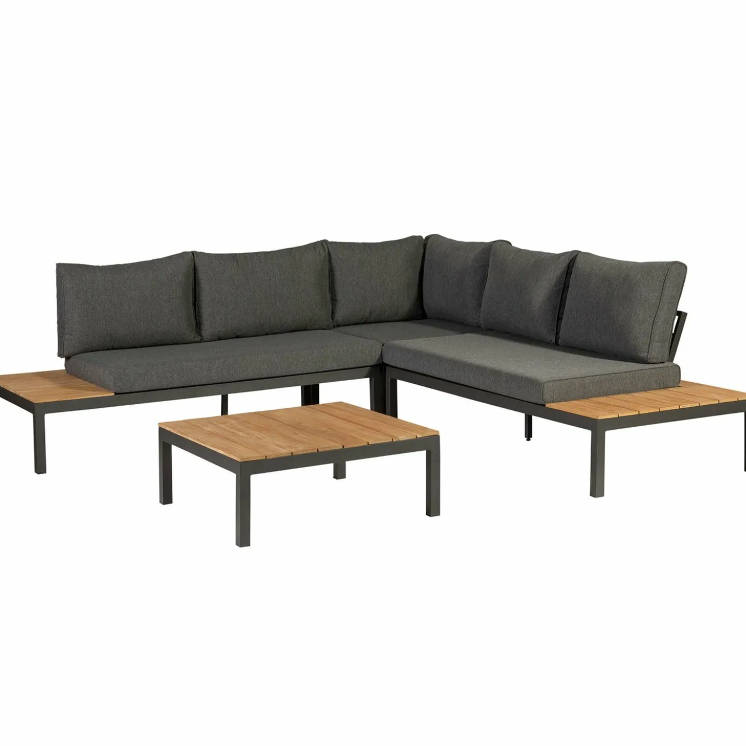 La vida loungeset tuin teak antraciet frame incl kussens - Loft24.nl
