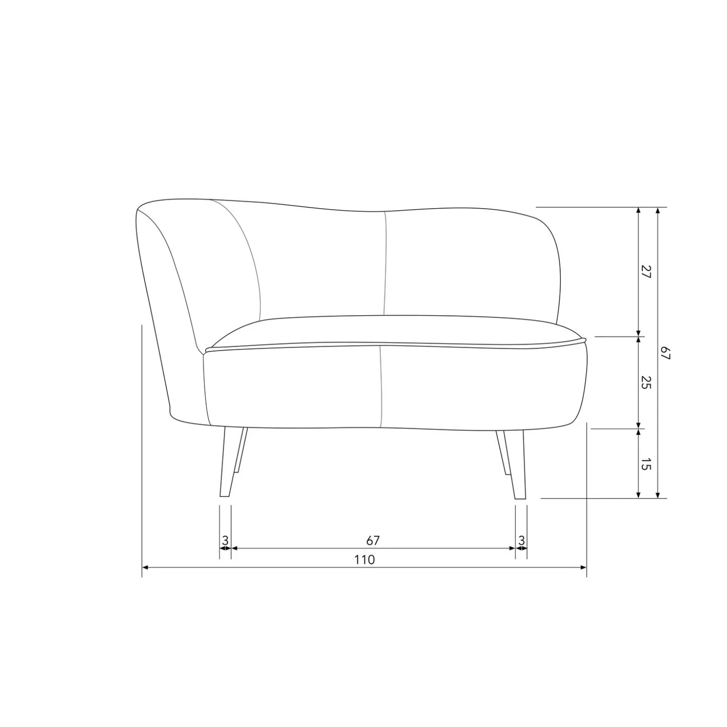 Lounge Fauteuil Sara - Warm Groen (links) - Loft24.nl