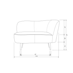 Lounge Fauteuil Sara - Warm Groen (rechts) - Loft24.nl