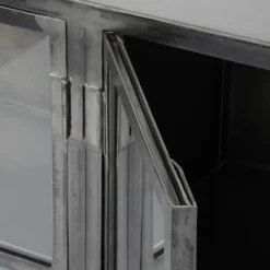 Metalen Dressoir Rift 180cm met 4 glazen deuren - Loft24.nl