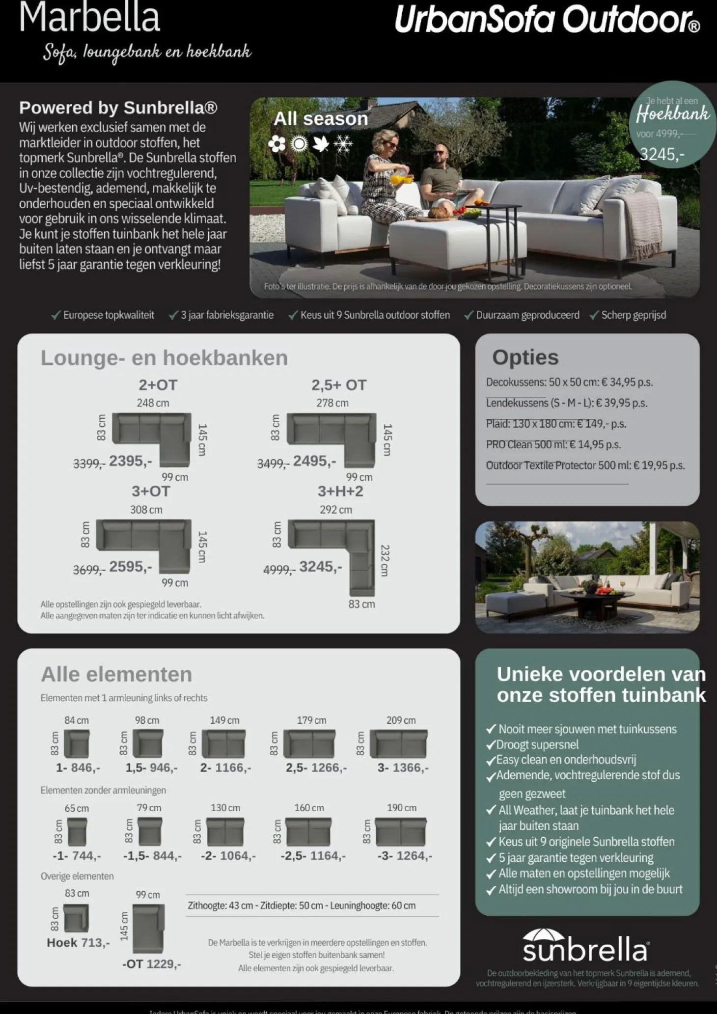 Modulaire Tuinbank Outdoor Marbella - zelf samenstellen - Loft24.nl