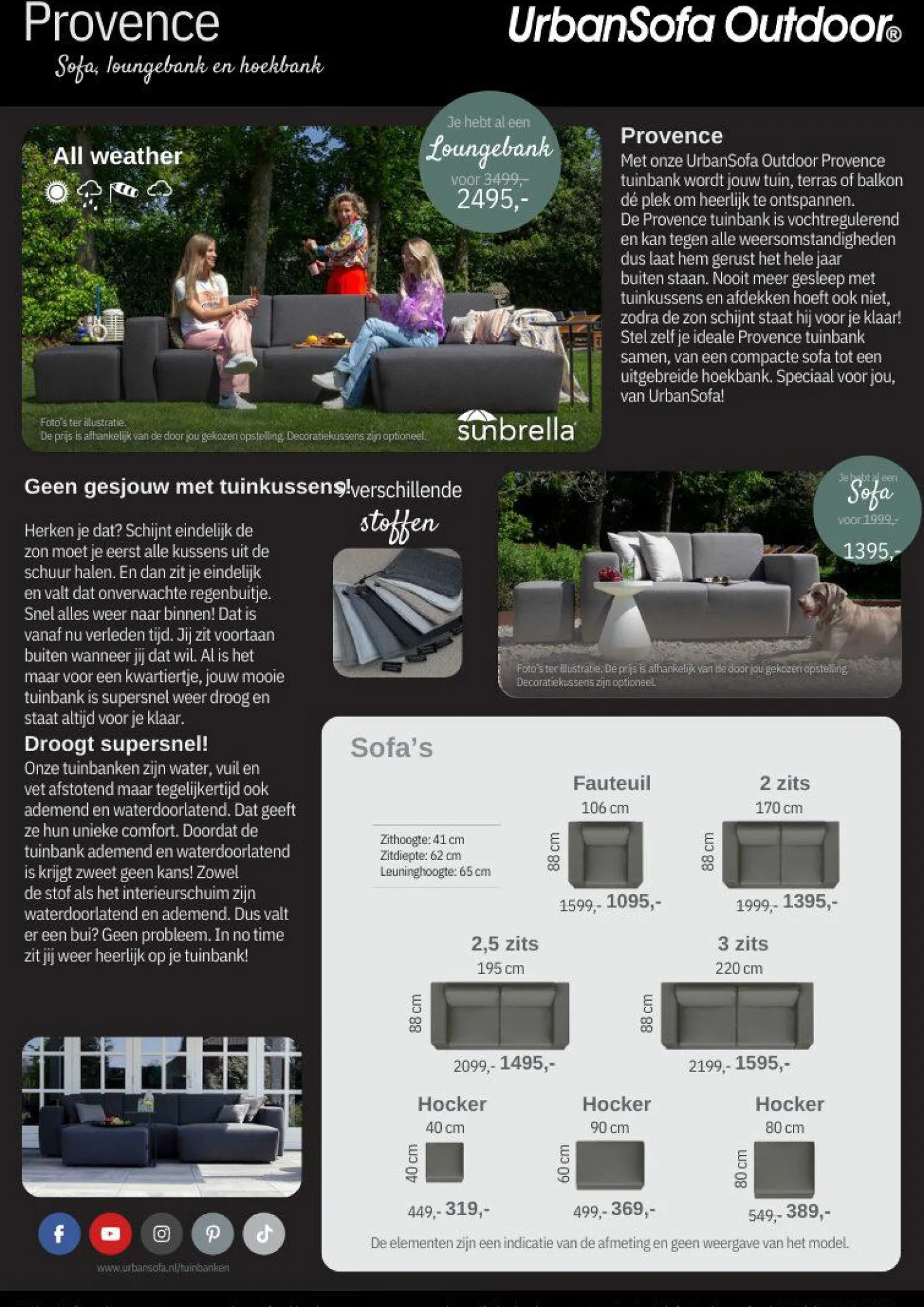 Modulaire Tuinbank Outdoor Provence - zelf samenstellen - Loft24.nl