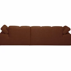 Mojo Loungebank rechts bouclé roestbruin melange - Loft24.nl