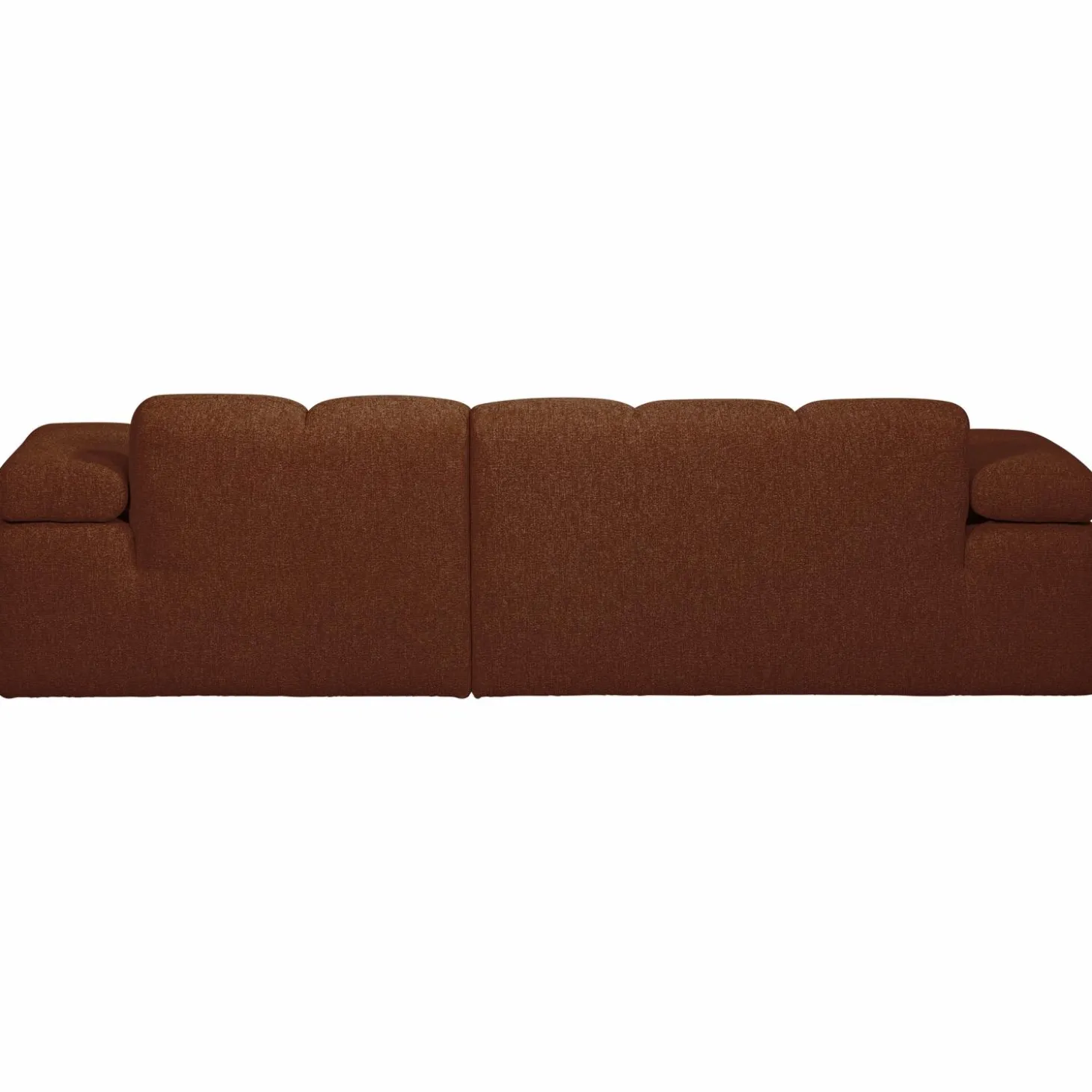 Mojo Loungebank rechts bouclé roestbruin melange - Loft24.nl