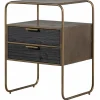 Nachtkastje/Ladekast Polite Met 2 lades, kleur Antique Brass - Loft24.nl