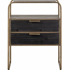 Nachtkastje/Ladekast Polite Met 2 lades, kleur Antique Brass - Loft24.nl