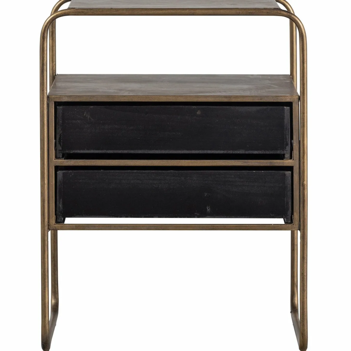 Nachtkastje/Ladekast Polite Met 2 lades, kleur Antique Brass - Loft24.nl