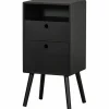 Nachtkastje Ozzy 36 x 30cm, kleur Zwart - Loft24.nl