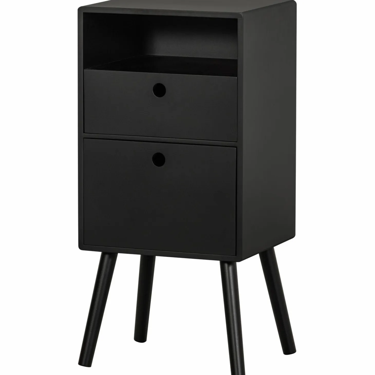 Nachtkastje Ozzy 36 x 30cm, kleur Zwart - Loft24.nl