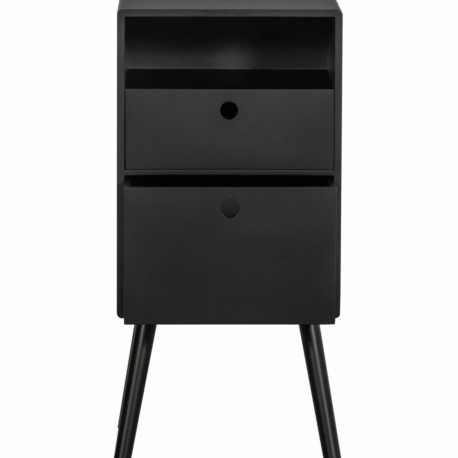 Nachtkastje Ozzy 36 x 30cm, kleur Zwart - Loft24.nl